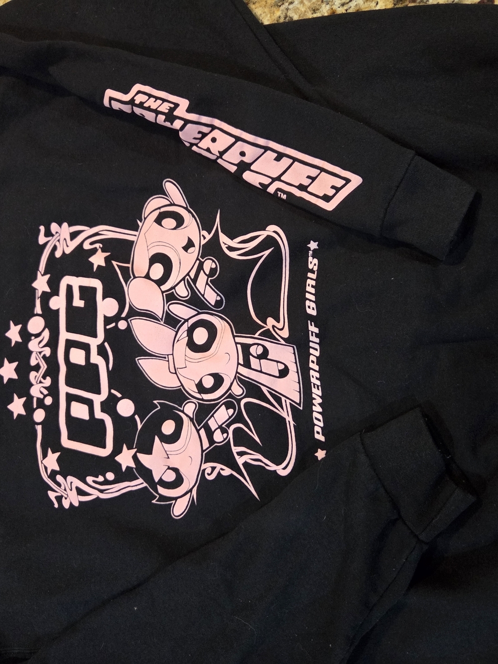 Black & Pink Graphic Powerpuff Girls Sweatshirt Xl